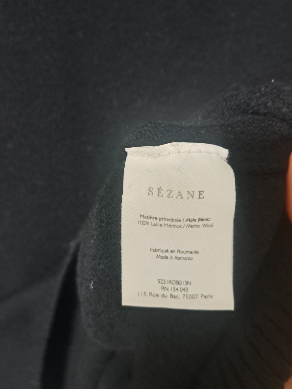 Sezane Mathie 100% Merino Wool Dress Black Medium NWOT - Picture 5 of 7